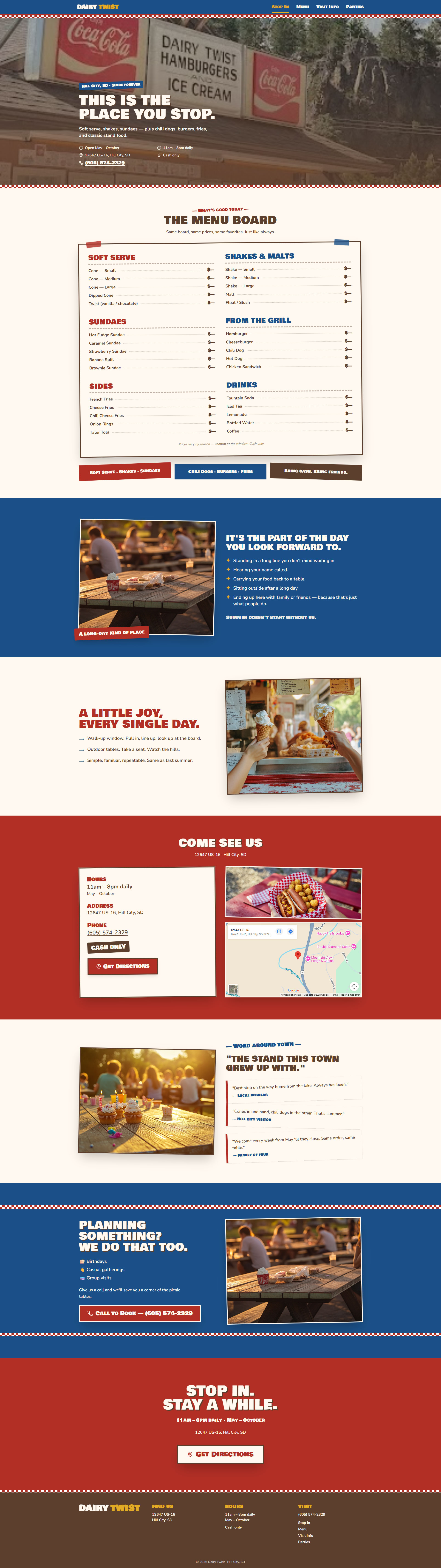 Dairy Twist homepage mockup built from BrandForge brand system